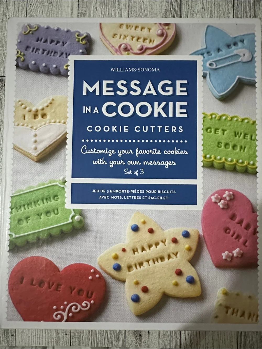 Williams-Sonoma Message in a Cookie Cookie Cutters - assorted pastel colors